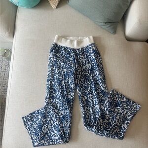 Lilly Pulitzer Women Pants Blue Krillin It Beach Palazzo Wide Leg Linen